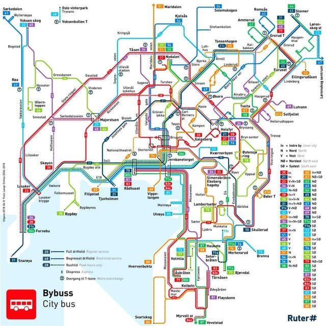 Mapa dworca autobusowego w Oslo