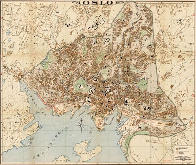 Historyczna mapa Oslo